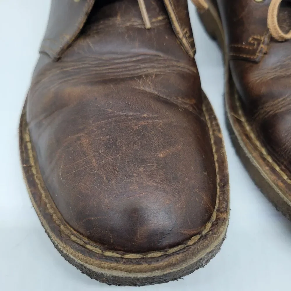 Clarks Original Men's Desert Boot Brown Leather Crepe Sole Chukka Boots Size 10M